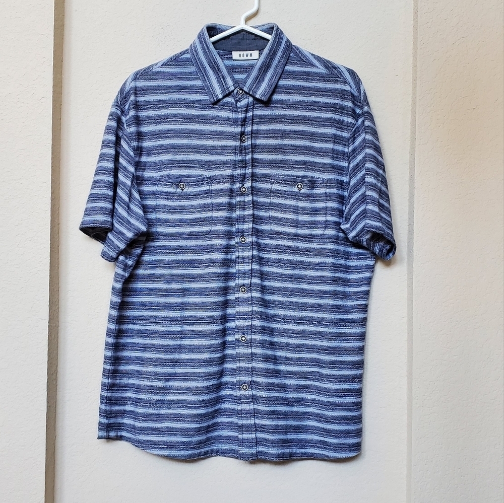 Rown Men's Button Front S/S Shirt.  Size Large